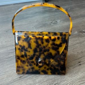 Vintage Tortoise Lucite Handbag